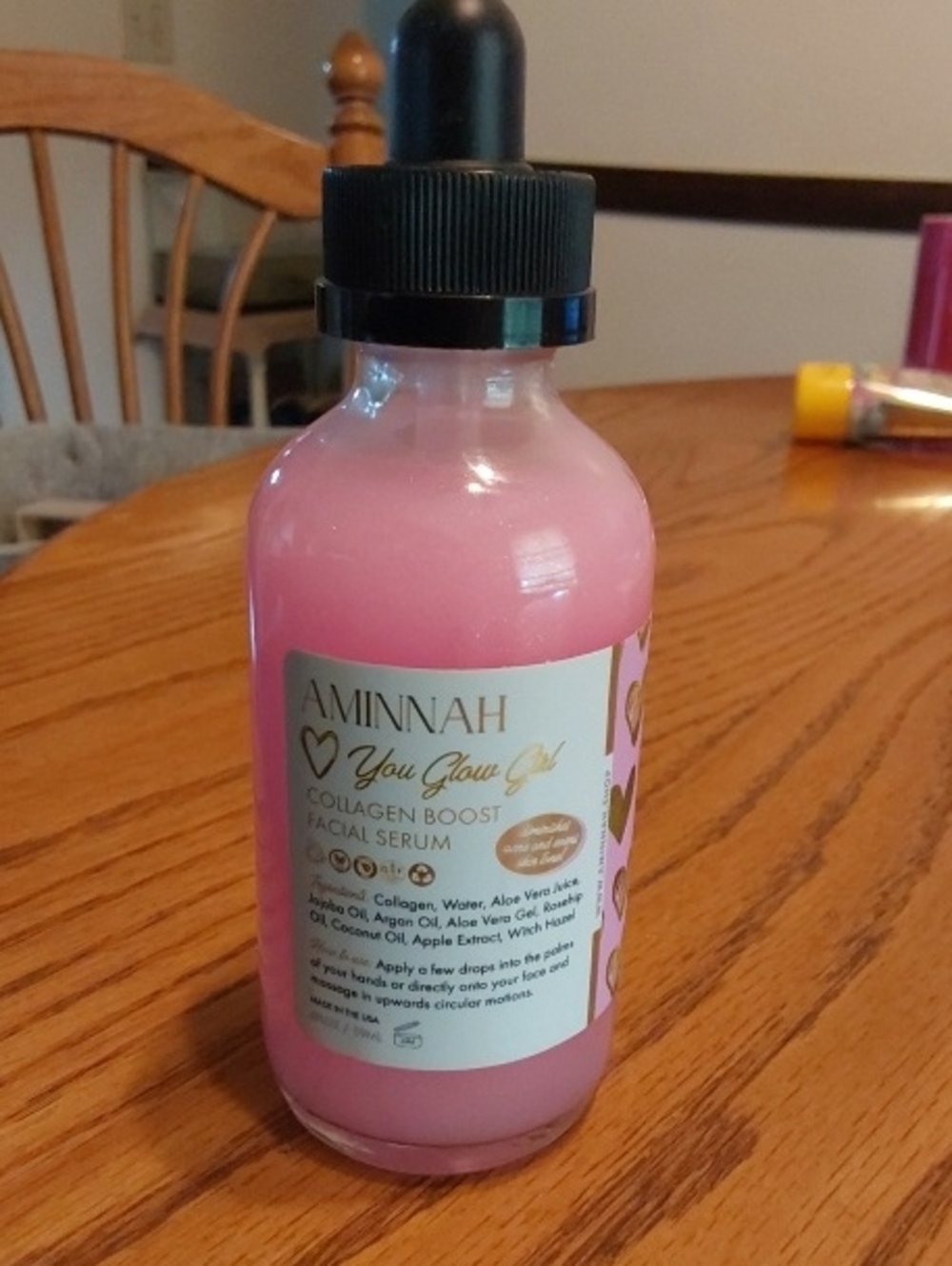 AMINNAH You Glow Girl Collagen Boost Facial Serum - Pink